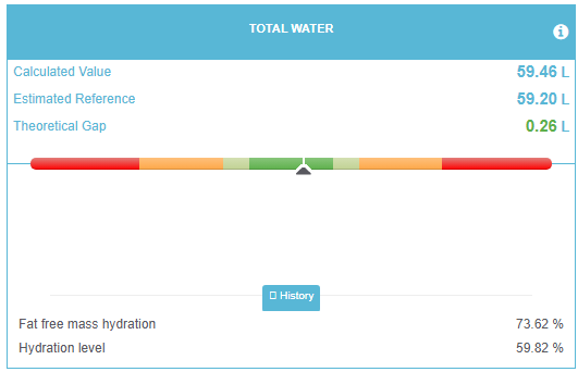 Biody report extract: body water distribution
